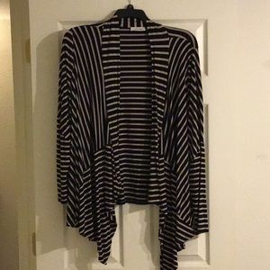 Calvin Klein stripped light weight over coat Wm 1X